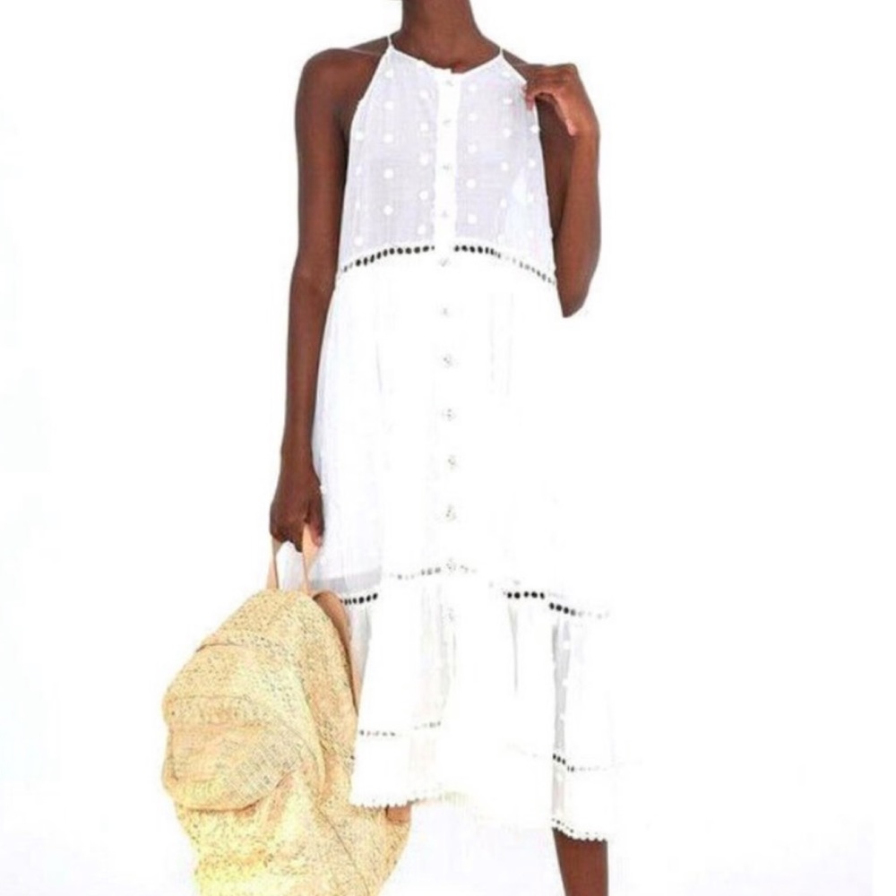 Farm Rio White Harmonia Eyelet Daisy Dress